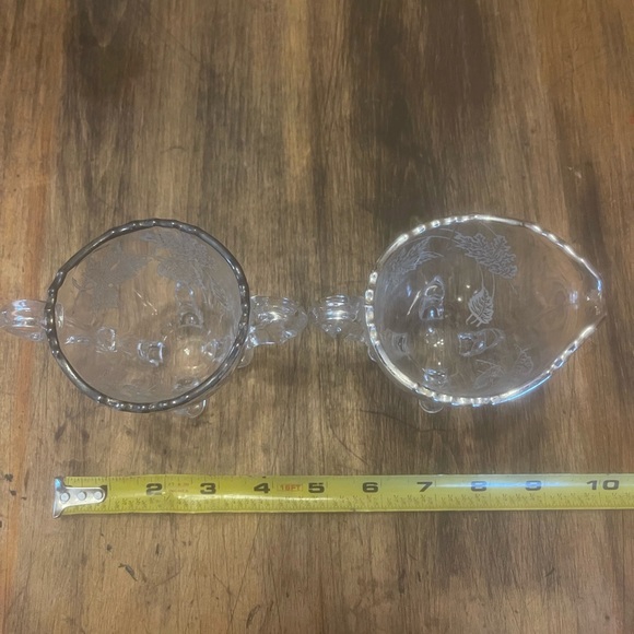 Vintage Flanders Clear by SILVER CITY Sugar Bowl & Creamer Set - Picture 6 of 7